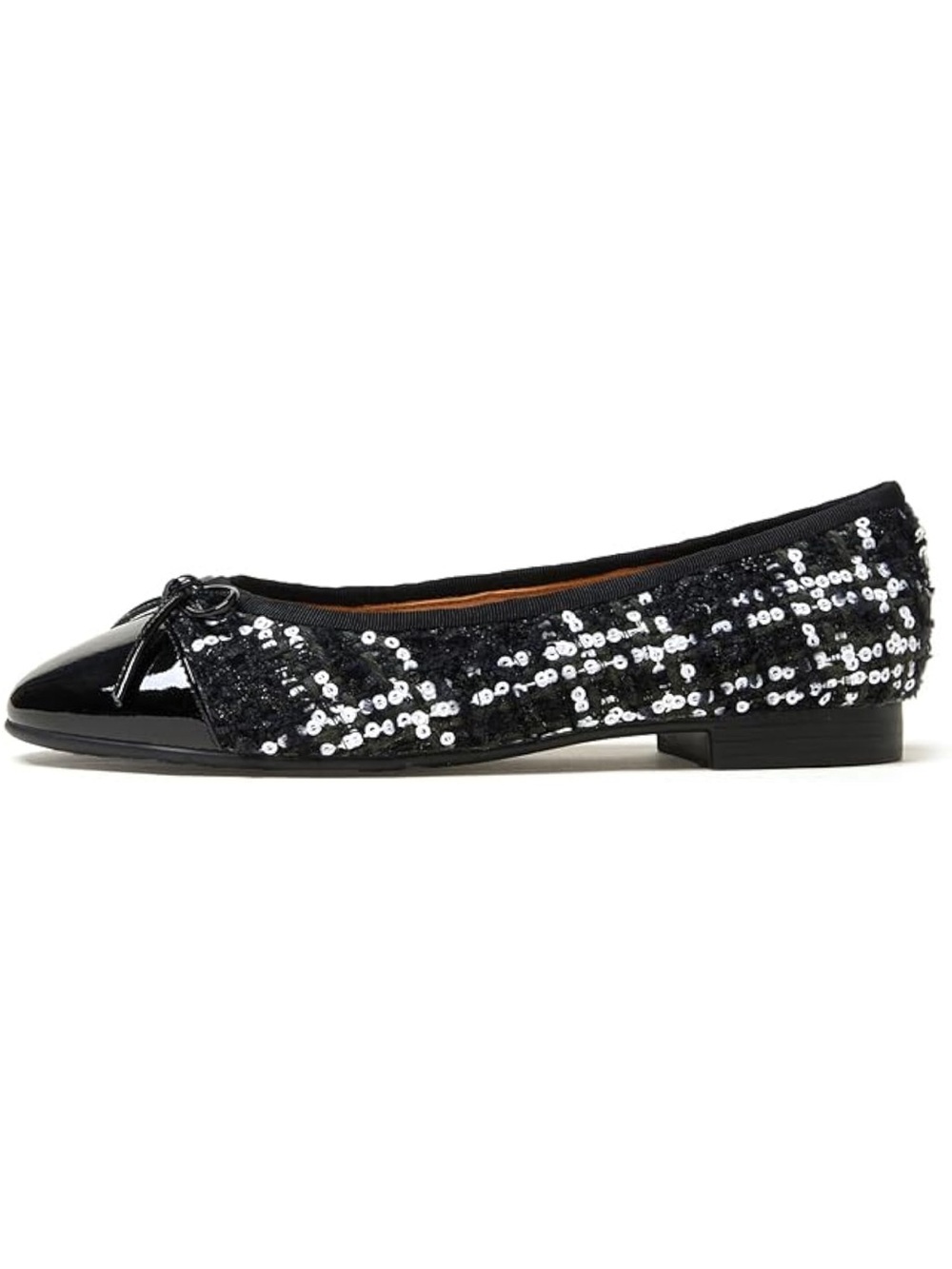 Women's Classic Round Toe Matte Leather Two-Tone Bow Ballet Flats Comfort Casual